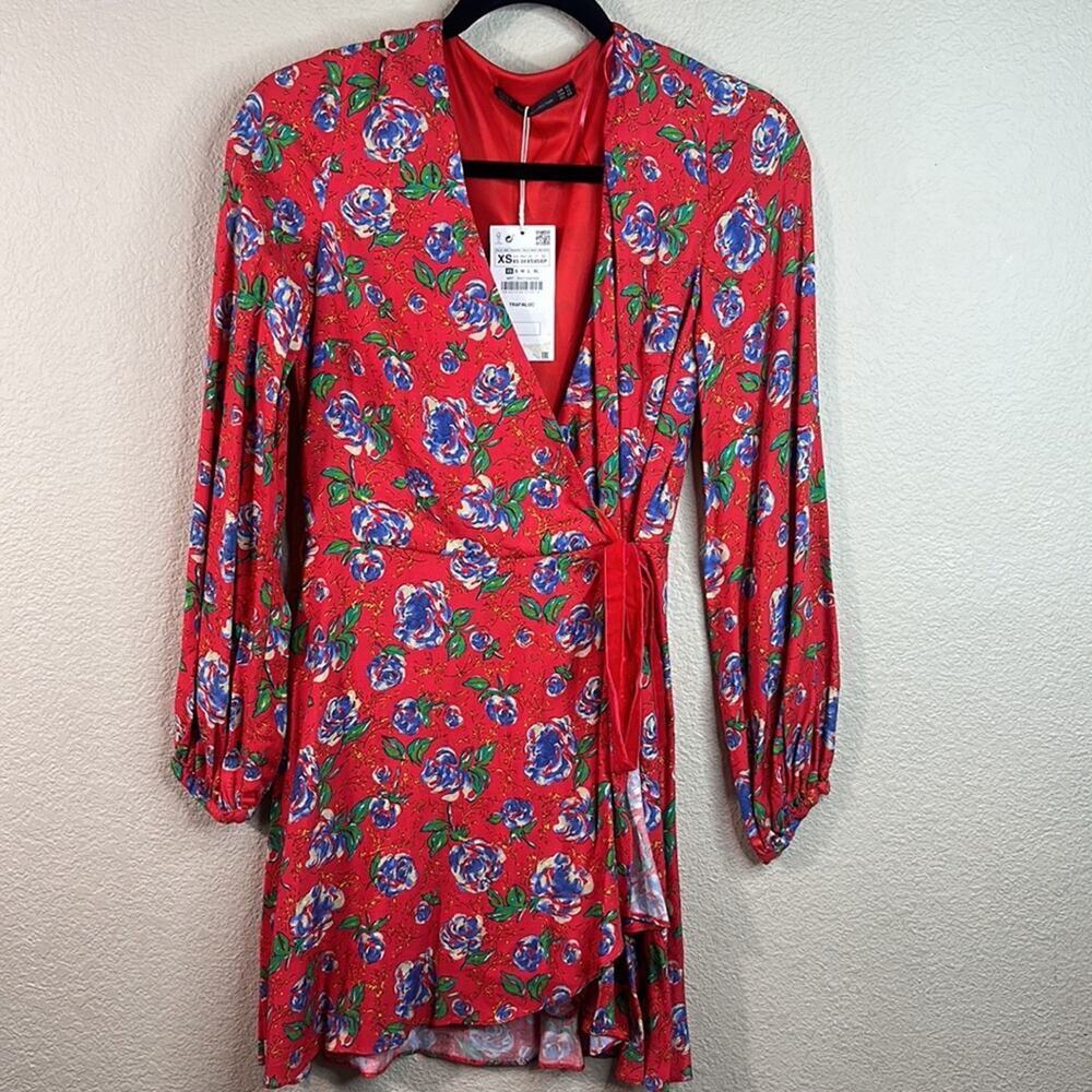 Zara Floral Print Crossover Dress Jumpsuit